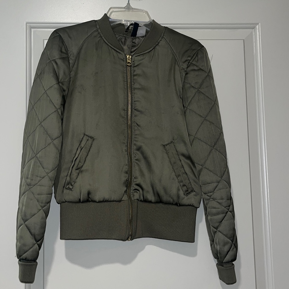 H&M Olive Bomber Jacket